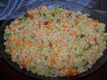 Salada de macarrão padre nosso com camarão