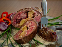 Picanha invertida recheada em crostata