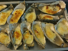 Ostras gratinadas com requeijão