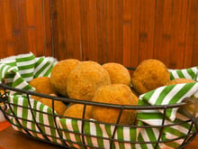 Bolinho de abóbora com carne-seca