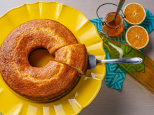 Bolo de laranja fofinho com calda