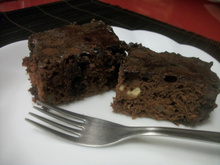Brownie de nozes com pedaços de chocolate