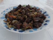 Coração de frango assado