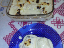 Canelone de queijo e presunto à moda Kukalucas