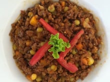 Carne moída de soja com molho bolonhesa