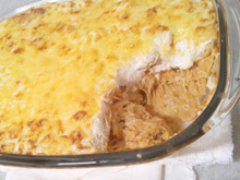 Torta de frango com biscoito água e sal