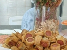 Petiscos de salsicha