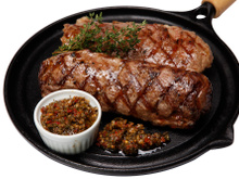 Lombo de ovelha ao molho de hortelã