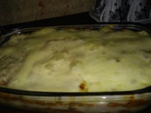 Escondidinho de carne moida com purê de batata