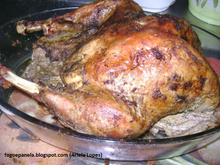 Peru assado ao molho de Manjericão