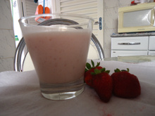 Smoothie de banana e morango