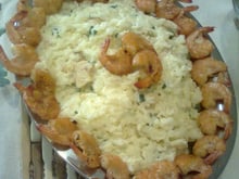 Arroz cremoso com camarões