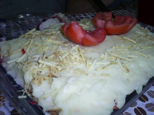 Bolo salgado de pão de forma