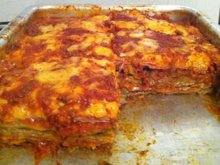 Lasanha de berinjela à milanesa
