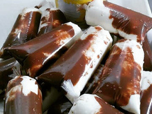 Din din gourmet de leite em pó com creme de avelã