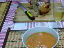 Sopa de camarão com tambaqui