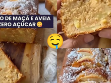 Bolo de maçã e aveia fofinho ZERO AÇÚCAR: receita saudável é fácil de fazer e todo mundo aqui em casa adora