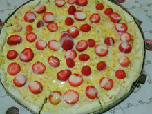 Pizza de chocolate branco