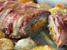 Rolo de carne com batata doce
