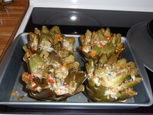 Alcachofras recheadas ao forno