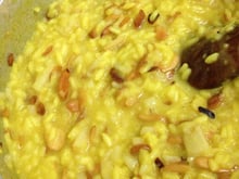Risoto milanês com amêndoas flambadas