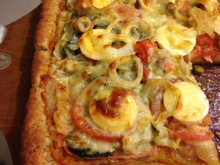 Pizza integral de escarola (chicória)