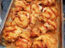 Frango na cerveja com bacon