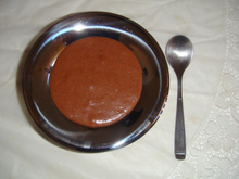 Mousse de Nutella com calda de banana