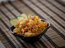 Salada de batata com presunto