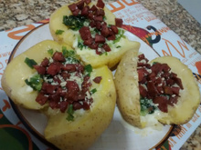 Batata recheada de micro-ondas