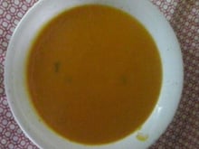 Sopa cremosa de mandioquinha e abóbora