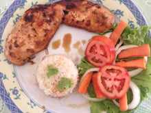 Frango grelhado na água