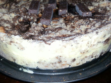 Bolo gelado com sorvete