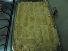 Pavê de biscoito maizena com flan Royal