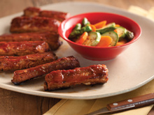 Costelinha de porco ao molho barbecue