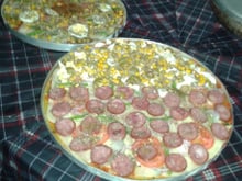 Pizza caseira de liquidificador