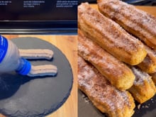 Churros crocantes e proteicos SEM FARINHA DE TRIGO: truque com garrafa plástica é a dica de ouro dessa receita!