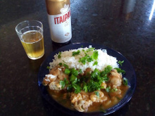 Pé de porco com arroz branco