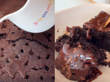 Esse bolo de chocolate quente molhadinho é para comer assim que sai do forno: eu nem tiro da forma, acaba rapidinho