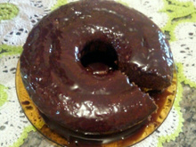 Bolo de café e chocolate simples