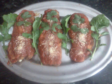 Filé de frango a parmegiana recheado