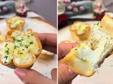 Já encontrei o petisco que vou servir no Natal: essa cestinha com massa de pastel é prática e perfeita para saciar a fome até a hora da ceia