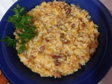 Risoto de carne seca com abóbora