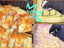 Receita simples e rápida de lasanha de abobrinha direto na airfryer: não esqueça de colocar sal pra desidratar