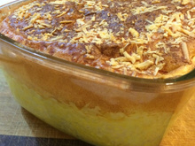 Torta cremosa de presunto e queijo e arroz do Lúcio Cezar