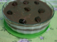 Creme preto e branco com calda de laranja