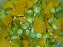 Refogado de quiabo com abóbora