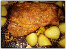 Costela de porco assada com batatas