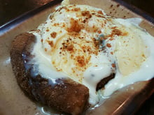 Banana fritada com sorvete