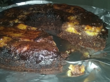 Bolo integral de banana com cacau sem glúten